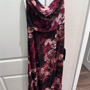 Lulu's Black and Pink Floral Maxi Dress